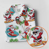 Maxcorners Surfing Santa Tropical Christmas Golf Shirt, Christmas Golf Shirt, Women’s Golf Polo LM1507