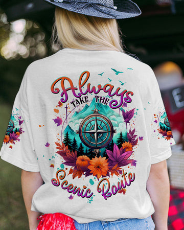 Maxcorners Always Take The Scenic Route Compass All Over Print LM2101