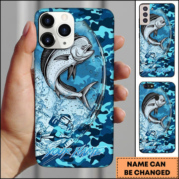 Maxcorners Mahi-mahi Fishing Phone Case Fishing Camo Phone Case Personalized Name
