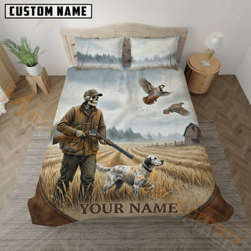 Maxcorners Upland Bird Hunting Prairie Hunter Dog Bedding Set 3D Print Custom Name