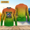 Maxcorners Weekend Hooker Green Yellow Orange Fishing UPF Shirts, Hooded Sun Shirt, Gift For Fisherman
