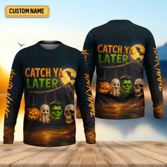 Maxcorners Catch Ya Later Fisherman Outfit, Long Sleeve Fishing Shirts, Mens Casual Shirts