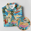 Maxcorners Women's Tropical Santa Surf Vacation Golf Shirt, Christmas Golf Shirt, Women’s Golf Apparel LM1507