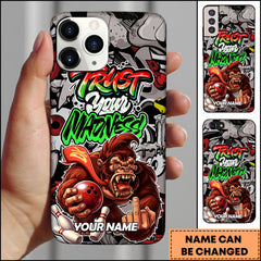 Maxcorners Bowling Gorilla Power Comic Art Personalized Name Phone Case