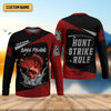 Maxcorners Bass Fishing Shirts, Hunt - Strike - Rule, SPF Long Sleeve Shirts, Fishing Shirts For Men