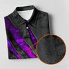 Maxcorners Purple Claw Marks Hawaiian Golf Shirt, Scratch Print Women's Golf Tops, Ladies Golf Shirts LM1507