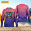 Maxcorners Weekend Hooker Purple Pink Shirt, Fishing UPF Shirts, Hooded Sun Shirt, Gift For Fisherman