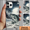 Maxcorners Fishing Moon Ocean Splash Personalized Name Phone Case (8 Fish Species)