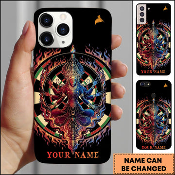 Maxcorners Darts Phonecase Spiritual Buddha Meditation Fire Aura Dartboard Personalized Name 3D Phone Case