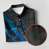 Maxcorners Blue Claw Marks Hawaiian Golf Shirt, Scratch Print Women's Golf Tops, Ladies Golf Shirts LM1507