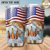 Maxcorners Fishing Tumbler American Flag Beer Bottle Design Personalized Name Tumbler (13 Species)