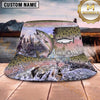 Maxcorners Fishing Water Splash Fish Scale Collage Personalized 3D Bucket Hat (13 Fish Species)