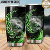 Maxcorners Fishing Tumbler Emerald Green Energy Flame Design Personalized Name Tumbler (13 Species)