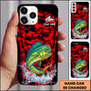 Maxcorners Red Camo Water Splash Personalized Name Phone Case (13 Fish Species)
