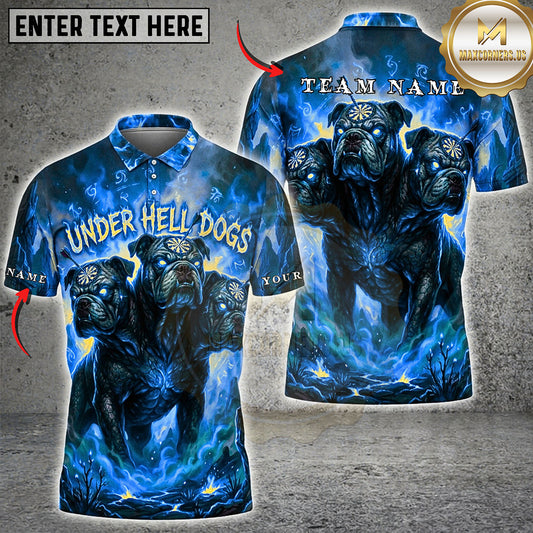 Maxcorners Darts Thunder Hell Dogs Cerberus Dartboard Multiple Options Personalized Name, Team Name 3D Shirt