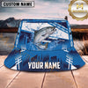 Maxcorners Fishing Blue Tech Geometric Water Splash Personalized 3D Bucket Hat (13 Fish Species)
