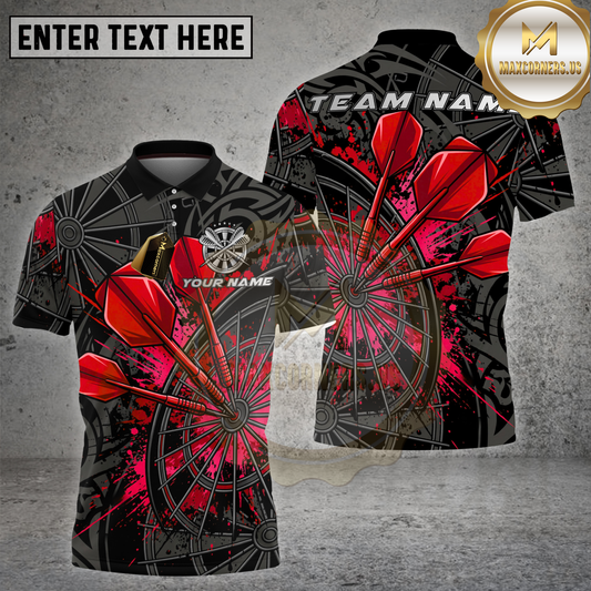 Maxcorners Dart Blue Steel Triple Dart Precision Multicolor Options Personalized Name, Team Name 3D Shirt (4 Colors)