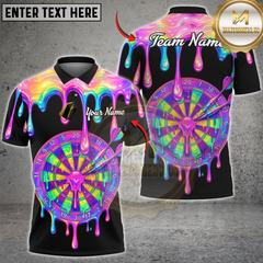 Maxcorners Darts Rainbow Melt Dripping Dartboard Multicolor Customized Name, Team Name 3D Shirt