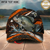 Maxcorners Fishing Orange Lightning Water Splash Personalized 3D Cap (12 Fish Species)