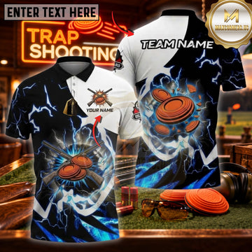 Maxcorners Trap Shooting Shooter & Skull Target Action Graphic Multicolor Customized Name, Team Name 3D Shirts