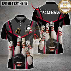 Maxcorners Bowling Funny Squad Multicolor Customized Name, Team Name 3D Shirts