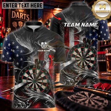 Maxcorners Darts & Classic Dartboard Skull Graphic Customized Name, Team Name 3D Shirts