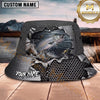 Maxcorners Fishing Torn Metal Mesh Personalized Name 3D Bucket Hat (12 Fish Species)