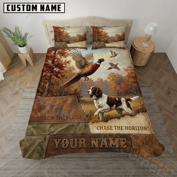 Maxcorners Pheasant Hunting Rustic Autumn Chase The Horizon Bedding Set 3D Print Custom Name