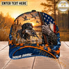 Maxcorners Dog Hunting And Duck American Flag Marsh Sunset Hunting Scene Multiple Options Personalized Name 3D Cap