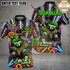 Maxcorners Billiards 8 Ball Bear Graffiti I Beat People With Stick Personalized Name, Team Name Unisex Shirt (4 Colors)