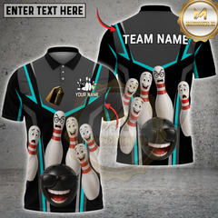 Maxcorners Bowling Funny Squad Multicolor Customized Name, Team Name 3D Shirts