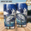 Maxcorners Fishing Tumbler Moonlit Lake Casting Scene Design Personalized Name Tumbler (13 Species)