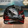 Maxcorners Fishing Black Red Lightning Splash Personalized 3D Cap (12 Fish Species)