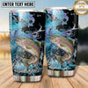 Maxcorners Fishing Tumbler Turquoise Galaxy Splash Design Personalized Name Tumbler (13 Species)