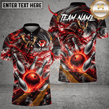 Maxcorners Bowling Bowling Ball & Pin Impact Graphic Multicolor Customized Name, Team Name 3D Shirts