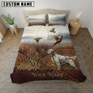 Maxcorners Upland Bird Hunting Autumn Prairie Pointer Dog Bedding Set 3D Print Custom Name