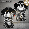 Maxcorners Bowling Flame Skull Team Multicolor Customized Name, Team Name 3D Shirts