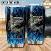 Maxcorners Fishing Tumbler Electric Blue Fire Design Personalized Name Tumbler (13 Species)