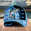 Maxcorners Fishing Blue Water Custom Name Personalized Cap  (11 Fish Species)