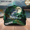 Maxcorners Fishing Moonlight Galaxy Splash Personalized Name 3D Cap (12 Fish Species)