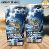 Maxcorners Fishing Tumbler Dramatic Ocean Wave Design Personalized Name Tumbler (13 Species)