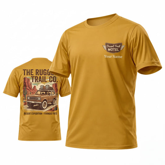 Maxcorners Personalized Car Classic Muscle Car 3D T-Shirt – Mustard Yellow Vintage Road Trip Classic Car Graphic