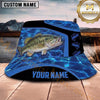 Maxcorners Fishing Green Flame Fishing with Bold Graphic Personalized Name 3D Bucket Hat (13 Fish Species)