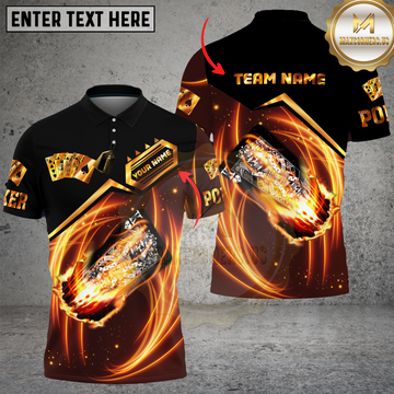 Maxcorners King Card Poker Fire Personalized Name, Team Name Unisex Shirt LM1009
