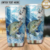 Maxcorners Fishing Tumbler Aqua Doodle Splash Design Personalized Name Tumbler (13 Species)