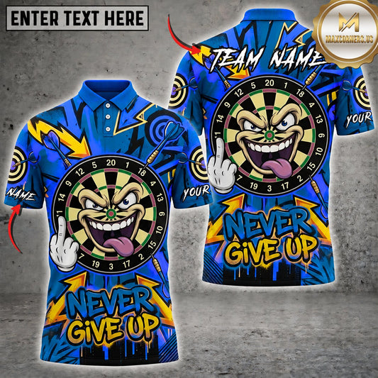 Maxcorners Darts Never Give Up Evil Clown Dartboard Multiple Options Personalized Name, Team Name 3D Shirt