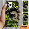 Maxcorners Fishing Neon Green Water Splash Personalized Name Phone Case  (12 Fish Species)