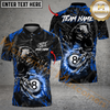 Maxcorners Billiards 8 Ball Pool Skull Fire Claws Multicolor Customized Name, Team Name 3D Shirt