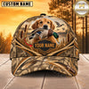 Maxcorners Dog Hunting And Duck Realistic Marsh Grass Camo Retriever Personalized Name 3D Cap