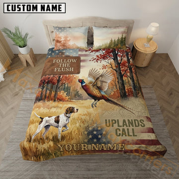 Maxcorners Upland Bird Hunting Autumn Field Uplands Call Bedding Set 3D Print Custom Name